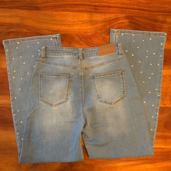 NWT Paola Riboni High Waist Rhinestone Jeans size M - Picture 8 of 13